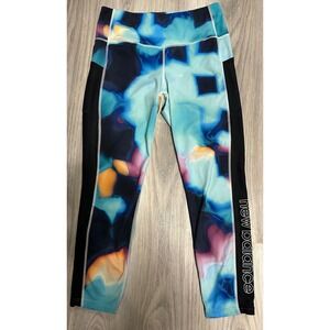 New Balance NB Dry Womens L Leggings Blues Mesh Pocket Athletic Tights pockets